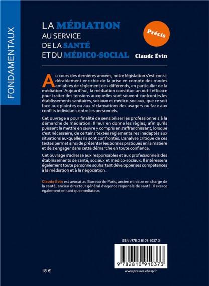 La Médiation au Service de la Santé et du Médico-Social - EVIN CLAUDE ...