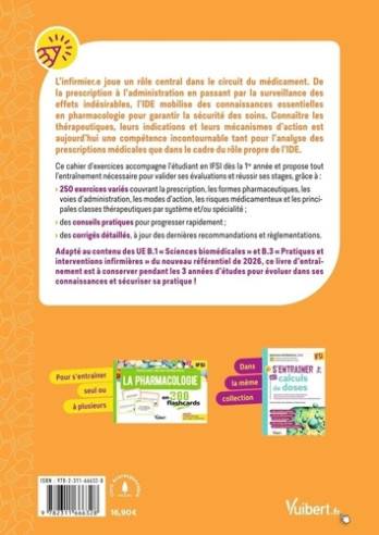 S’entraîner en pharmacologie - IFSI 4ème de couverture