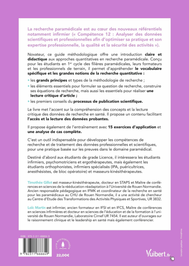 La recherche paramédicale 4ème de couverture