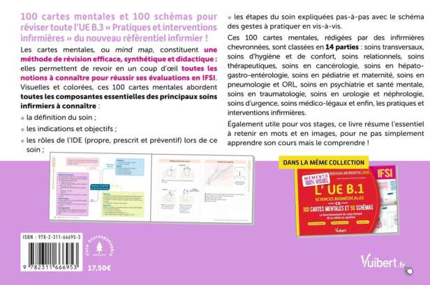 Mémento 100 % visuel - L’UE B.3 Pratiques et interventions infirmières en 100 cartes mentales et 100 schémas