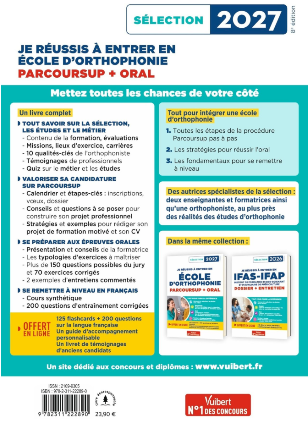 Je réussis à entrer en école d'Orthophonie - 4ème de couverture