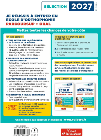 Je réussis à entrer en école d'Orthophonie - 4ème de couverture
