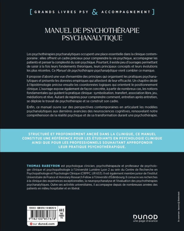 Manuel des psychothérapies psychanalytiques