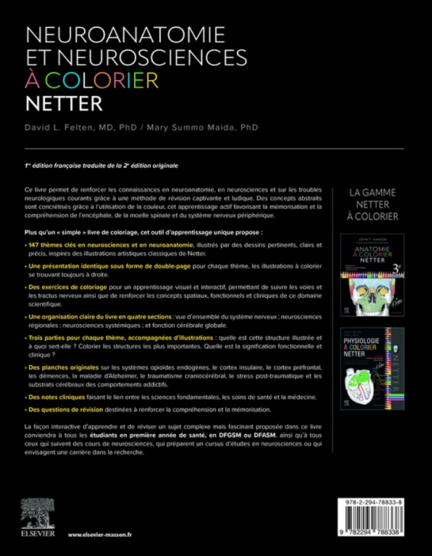 Neuroanatomie et neurosciences à colorier Netter