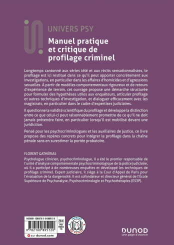 Manuel pratique et critique de profilage criminel