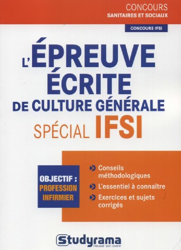 L'EPREUVE DE CULTURE GENERALE IFSI