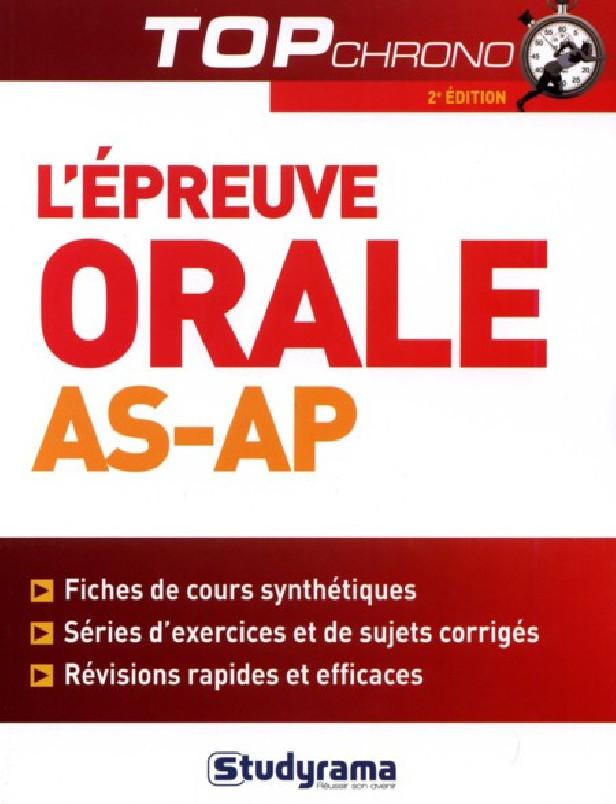 L'EPREUVE ORALE AS AMP
