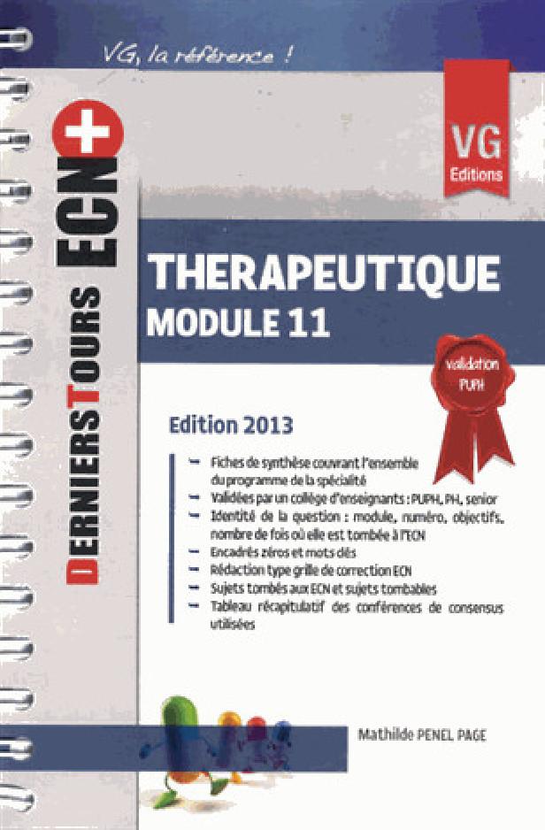 ECN + DERNIERS TOURS THERAPEUTIQUE MODULE 11