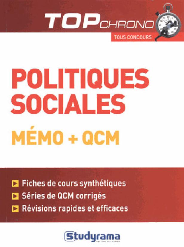 POLITIQUES SOCIALES MEMO ET QCM
