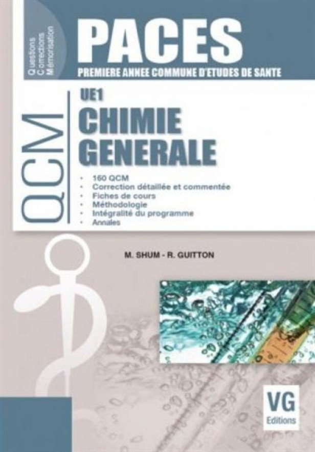 QCM PACES NATIONAL UE1 CHIMIE GENERALE