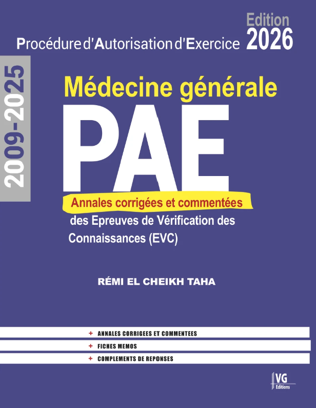 PAE ANNALES EVC MEDECINE GENERALE 2009-2026
